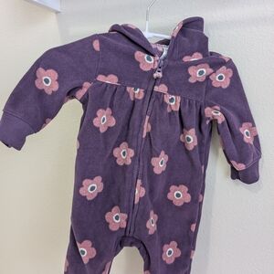 Purple Floral Baby Girl Cozy Soft Footies